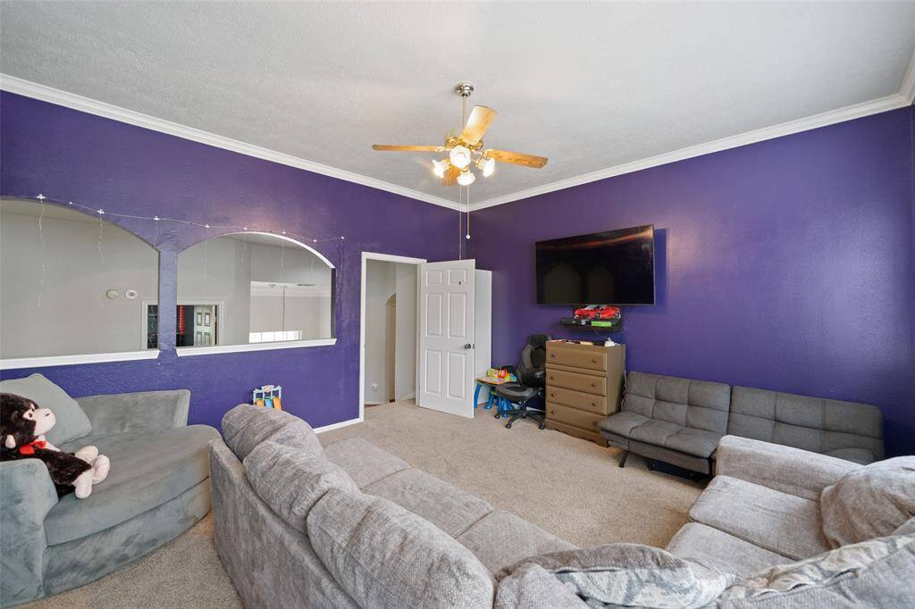 Upstairs game room with 2  large closets