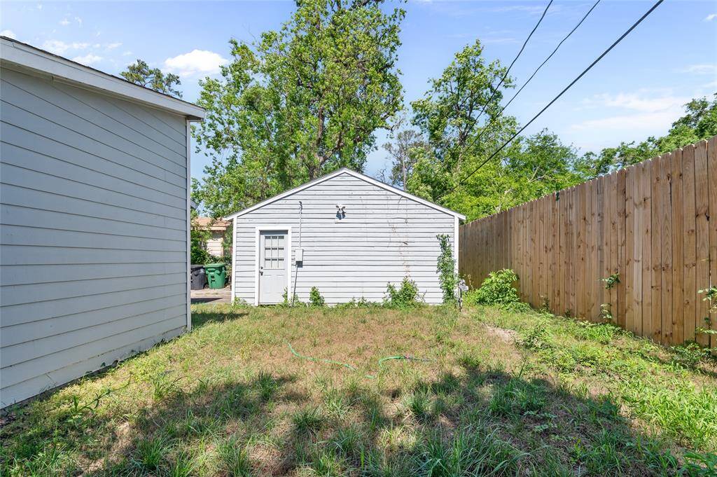 Private backyard with newly added privacy fence.