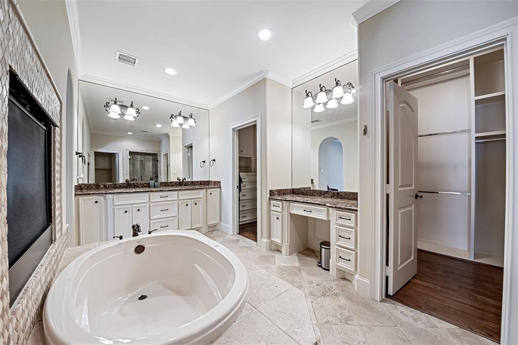 Jetted Tub by Fireplace