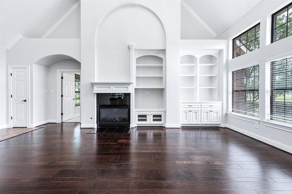 Family room with lots of built ins