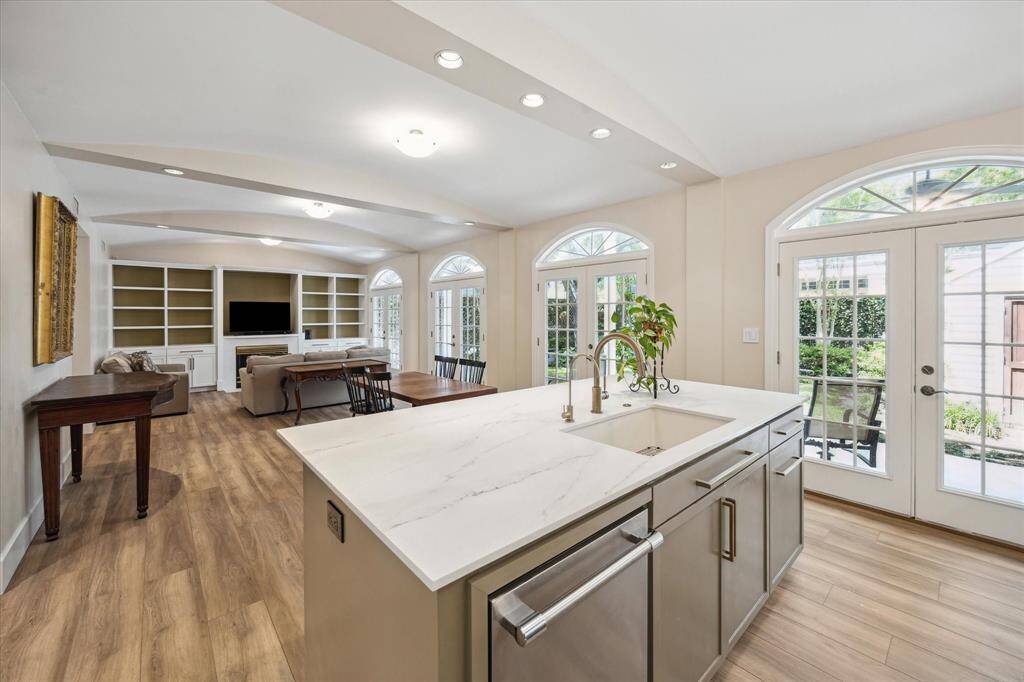 Large island and countertops are "Dekton," a man-made stone material produced in Spain.