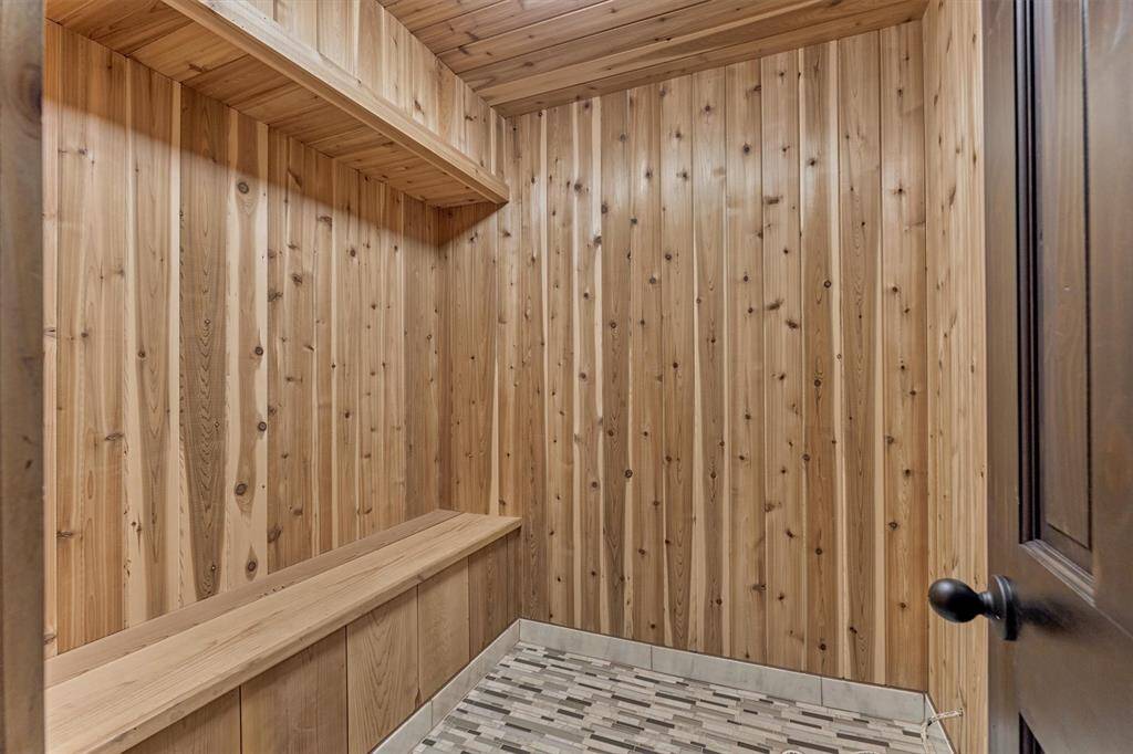 This room located downstairs could be used as a sauna.