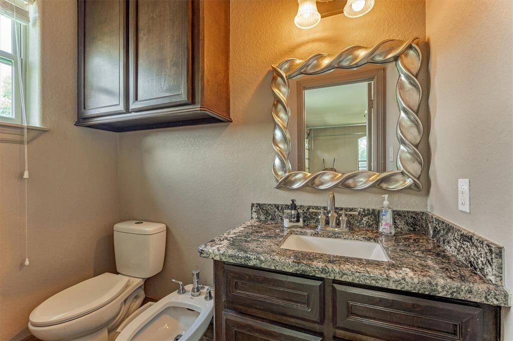 Private bathroom in the garage