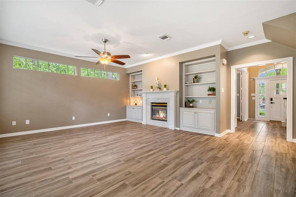The family living area is open to the kitchen breakfast area.  Please note the owners request the fireplace be enjoyed with battery operated candles only.
