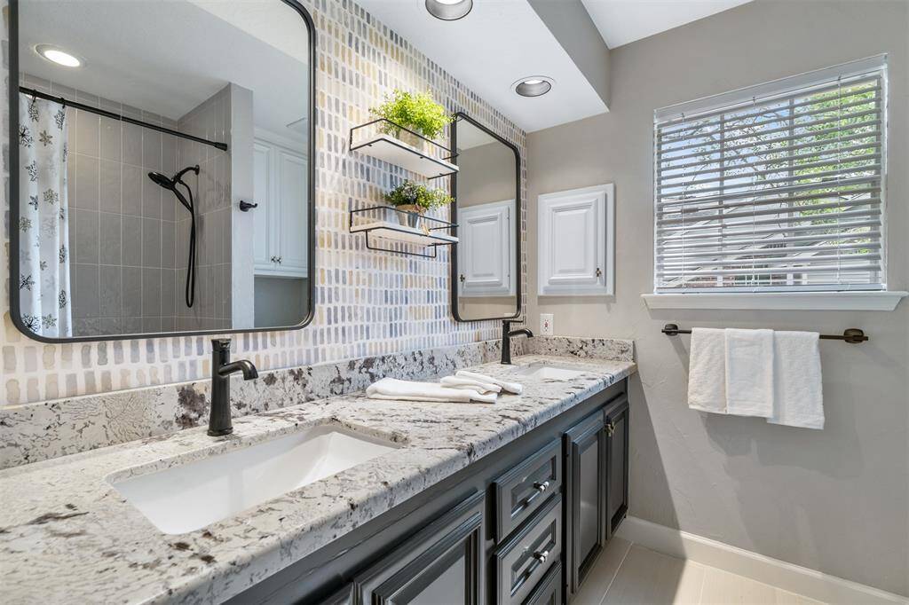 Secondary bathroom, with so many updates!  Cute as a button.