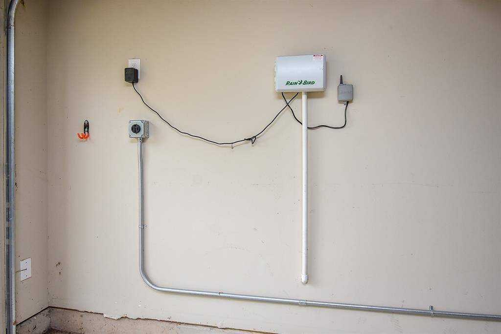 Automatic watering system & Tesla charger in garage