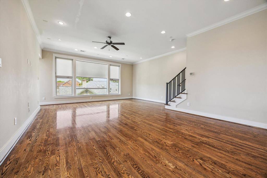 Spacious room and great hardwood floors.