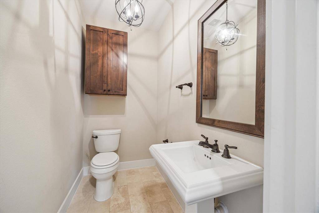 Powder bathroom located on the second level.