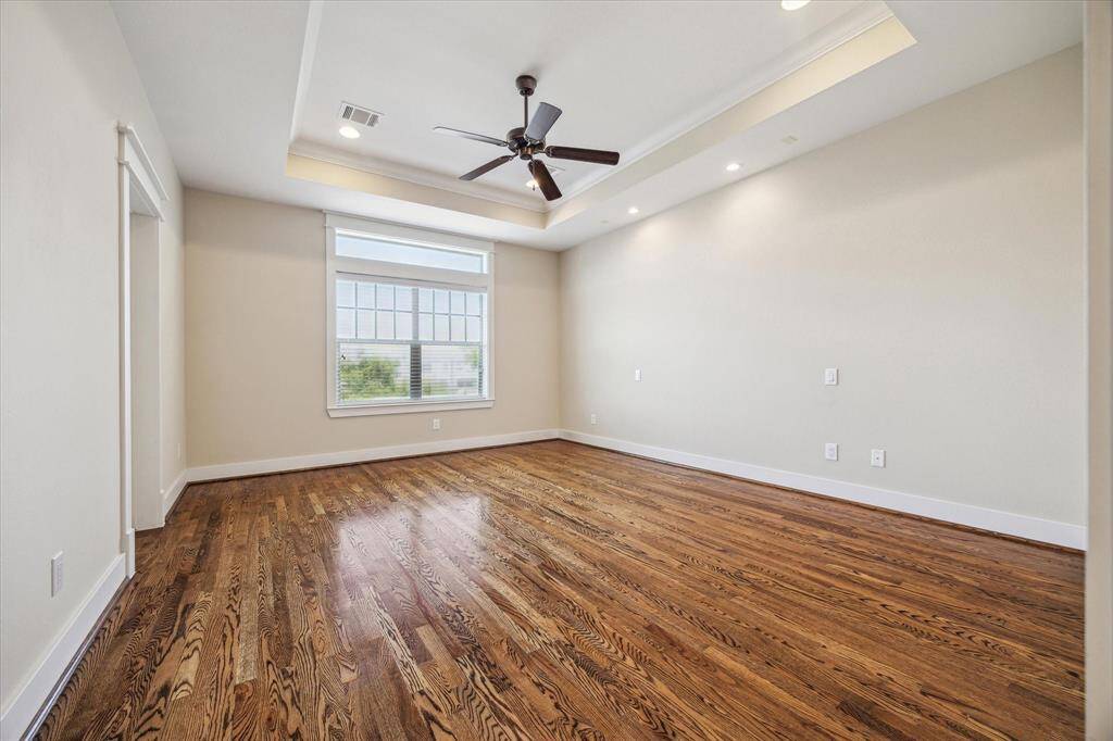 Primary bedroom on third floor has been recently painted and ready for you.