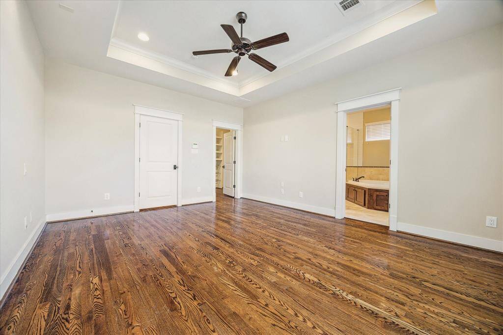 Large primary closet and bathroom.