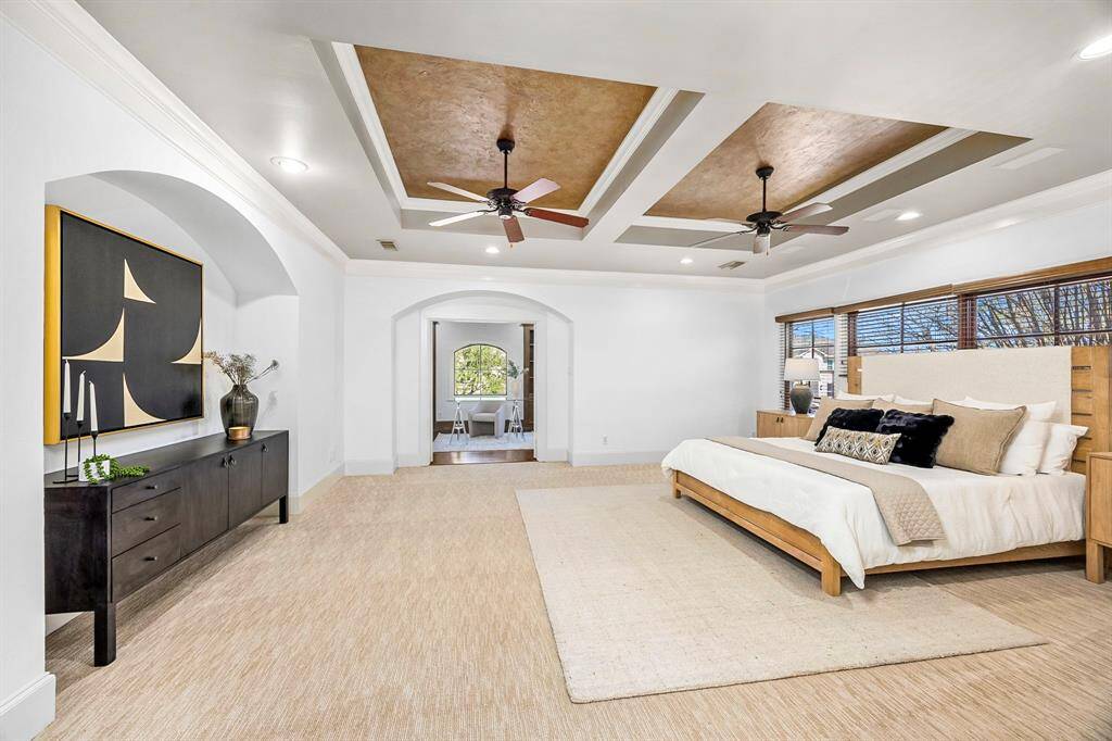 Oversized master with doors to second office