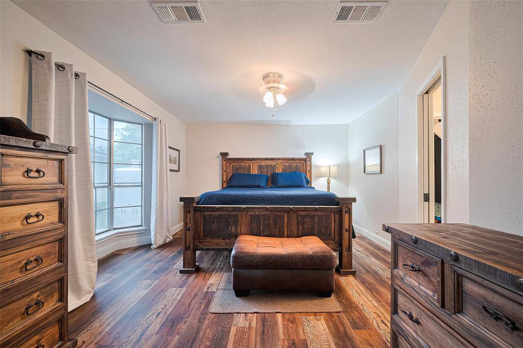 Large primary bedroom with in suite bathroom.