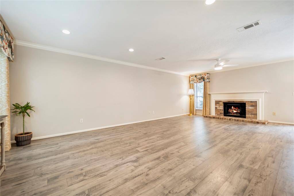 Huge area for your living/den.  Remote control fan and LED lights.