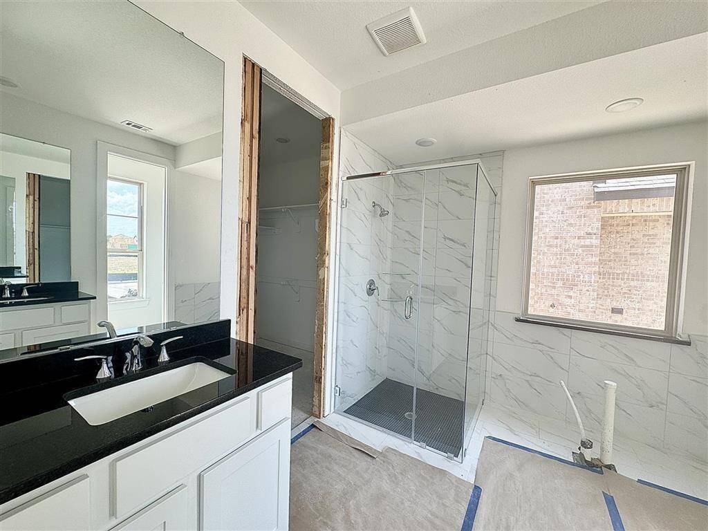 Separate vanities make getting ready for the day a breeze!