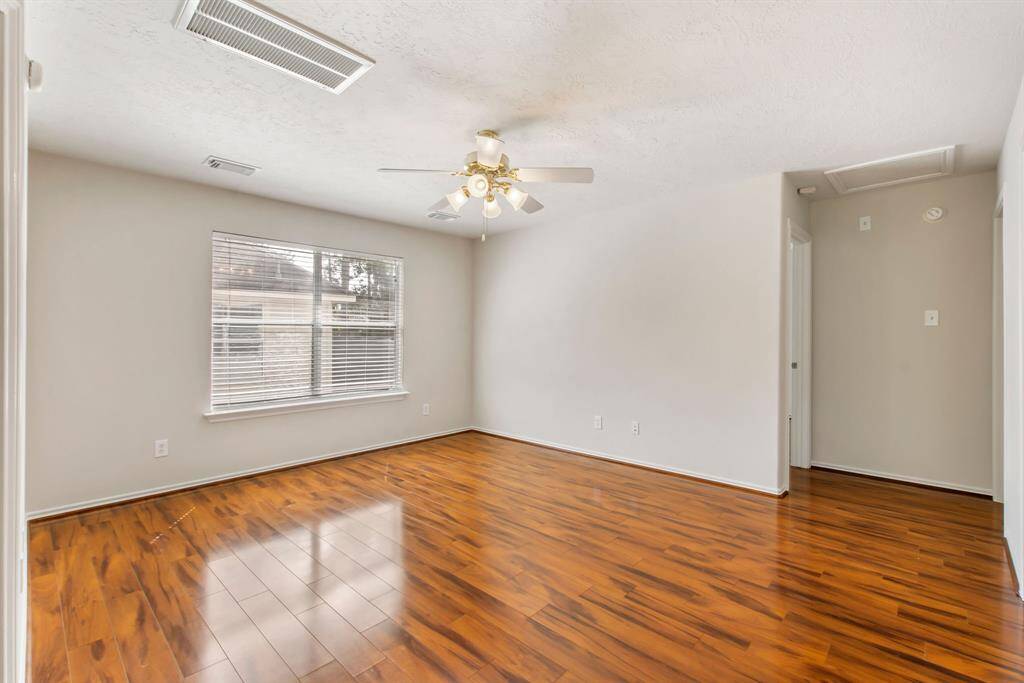 The game room is located upstairs along with the secondary bedrooms.