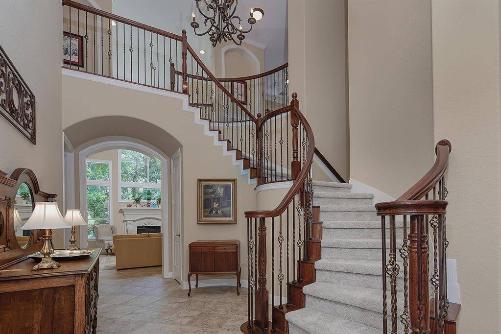 Two-story ceiling allows an open, airy feeling to this home.