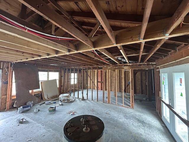 View from kitchen toward primary bedroom suite