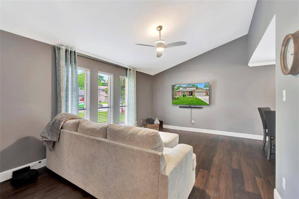 Living room opens to breakfast area.