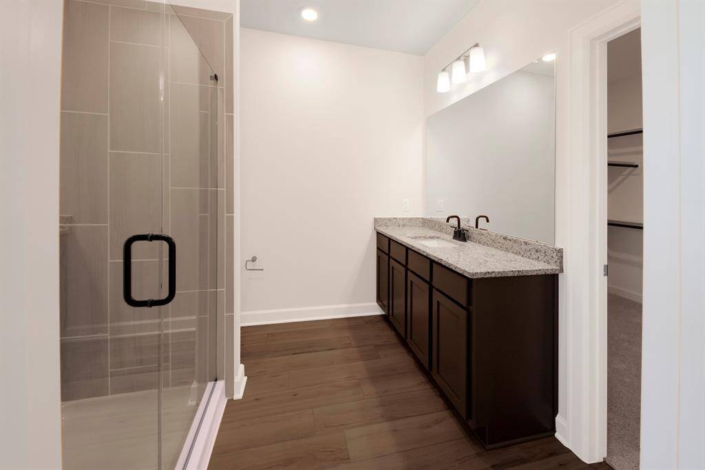 The counter space is huge! It is perfect for getting ready for work or a date night out.