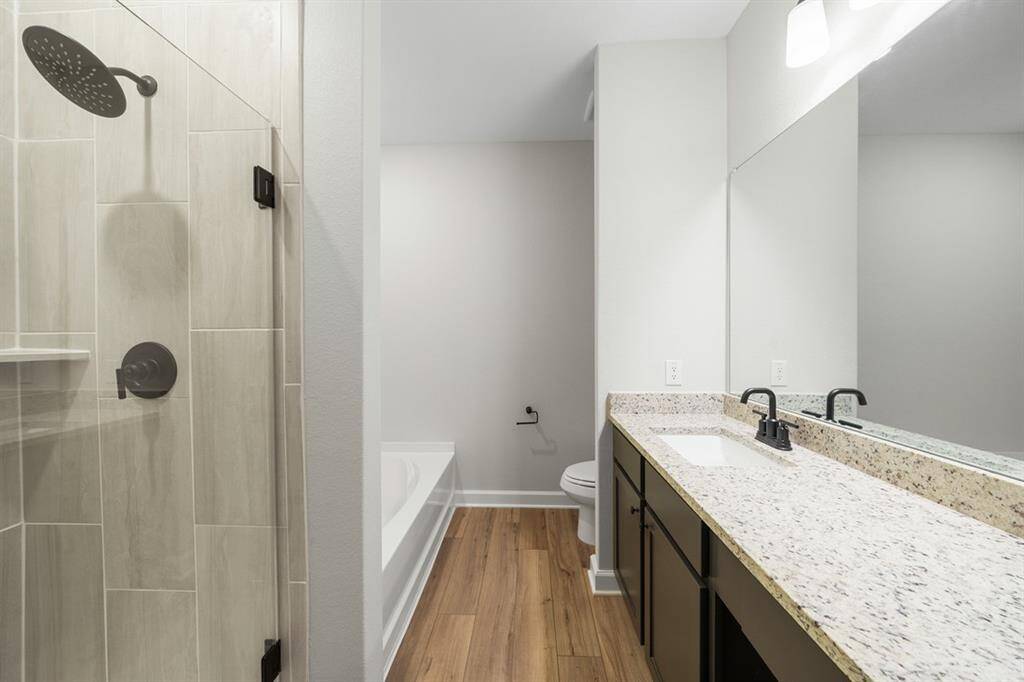 The counter space is huge! It is perfect for getting ready for work or a date night out.