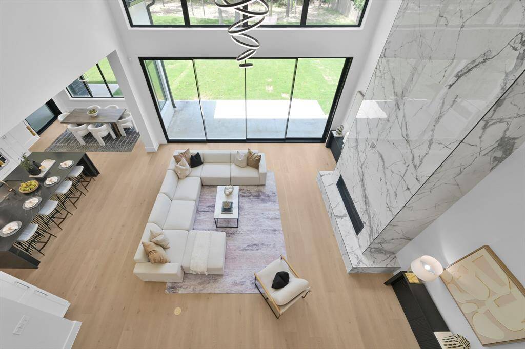 View from the upstairs landing of the living room