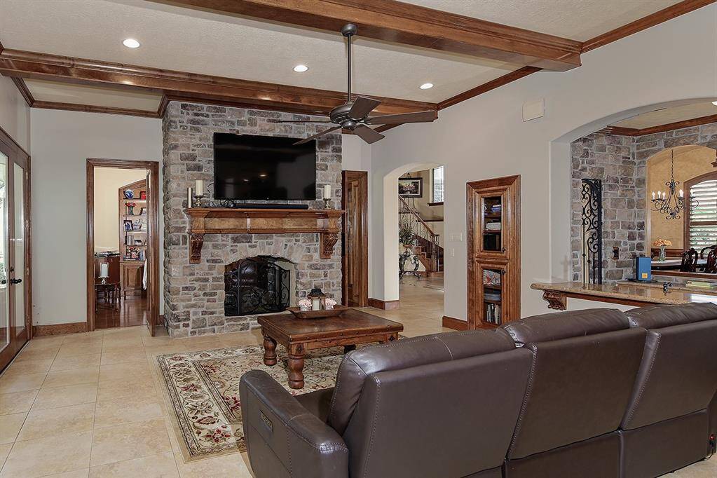 Attractive wood trim and lighting accents throughout the home