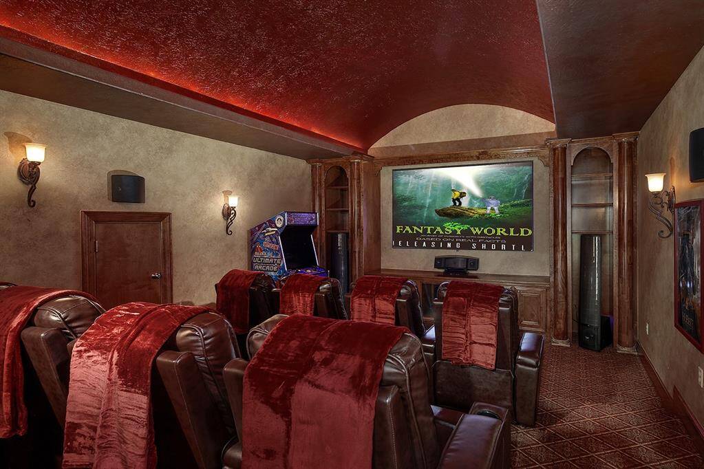 Enjoy movie nights in the majestic media room