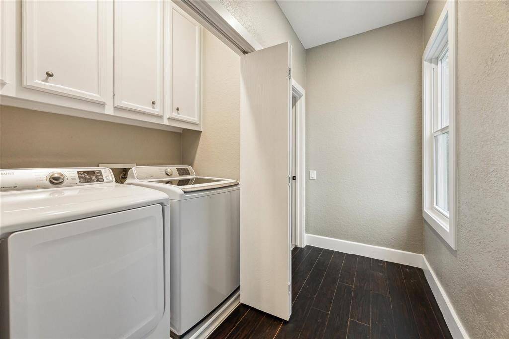 The utility room with storage is conveniently located on the second floor.