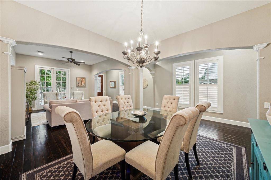 The dining room is adjacent to the formal living room making entertaining in this space a breeze.