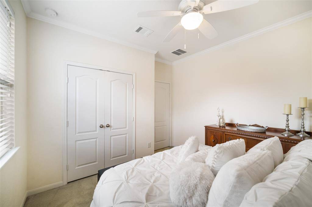 Plenty of light, a ceiling fan and great closet storage!