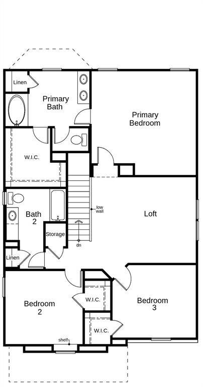 This floor plan features 3 bedrooms, 2 full baths, 1 half bath and over 2,100 square feet of living space.