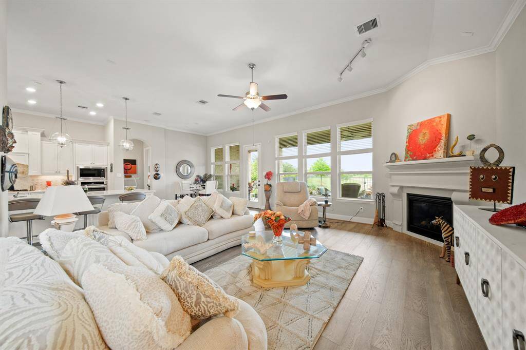 Cozy up to the warm and inviting fireplace.