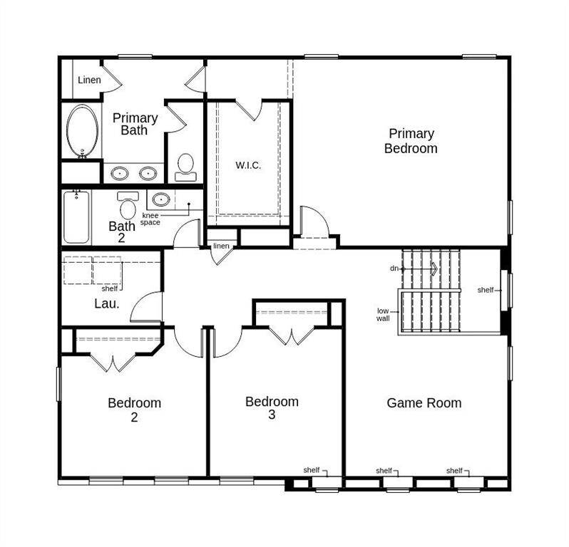 This floor plan features 3 bedrooms, 2 full baths, 1 half bath, and over 2,400 square feet of living space.