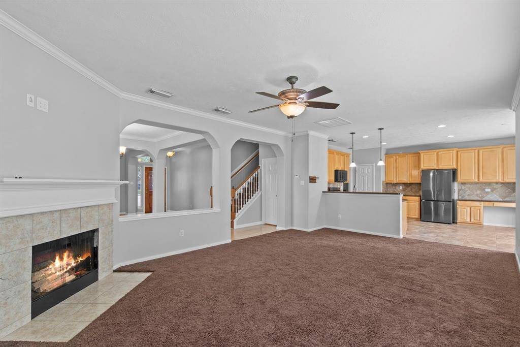 Family Room opens to the Kitchen