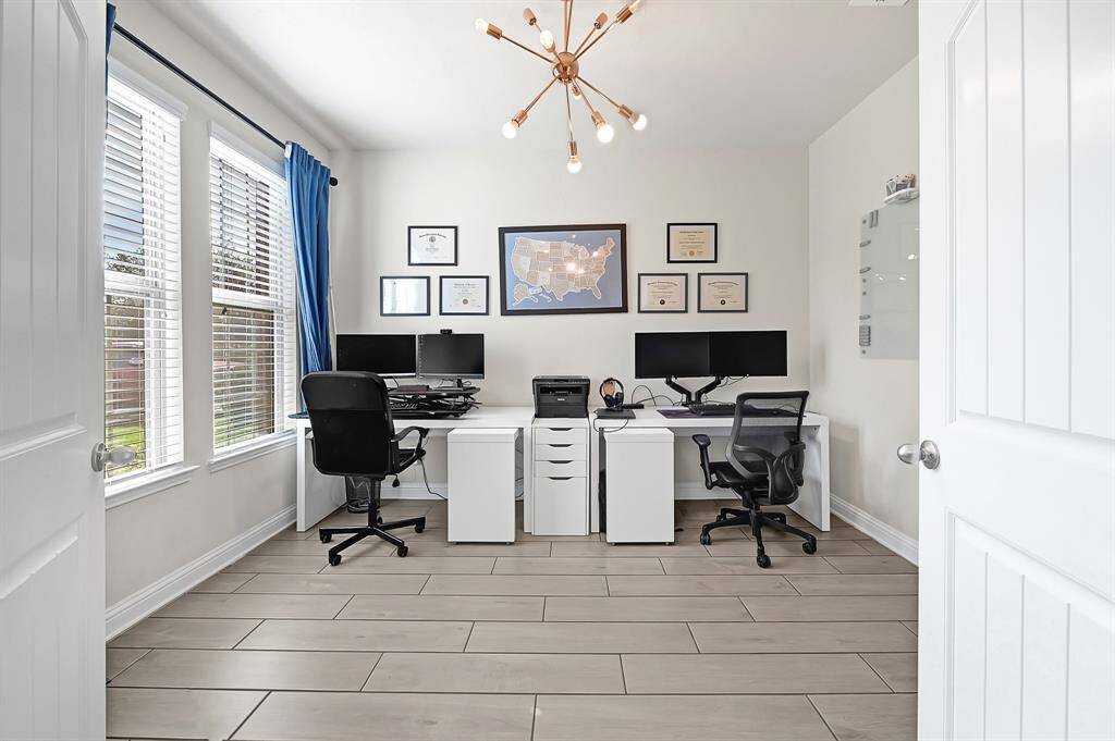 Your private home office is the perfect secluded space in your new home for remote work and important projects.