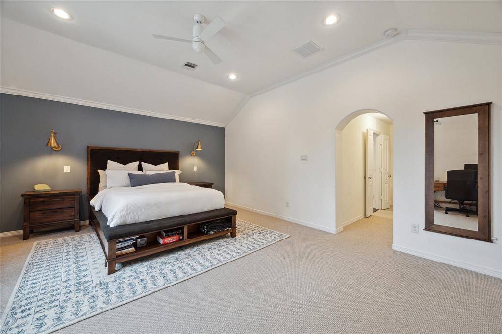 Alternate view of the primary bedroom toward the primary bath and closet.  So peaceful and private.