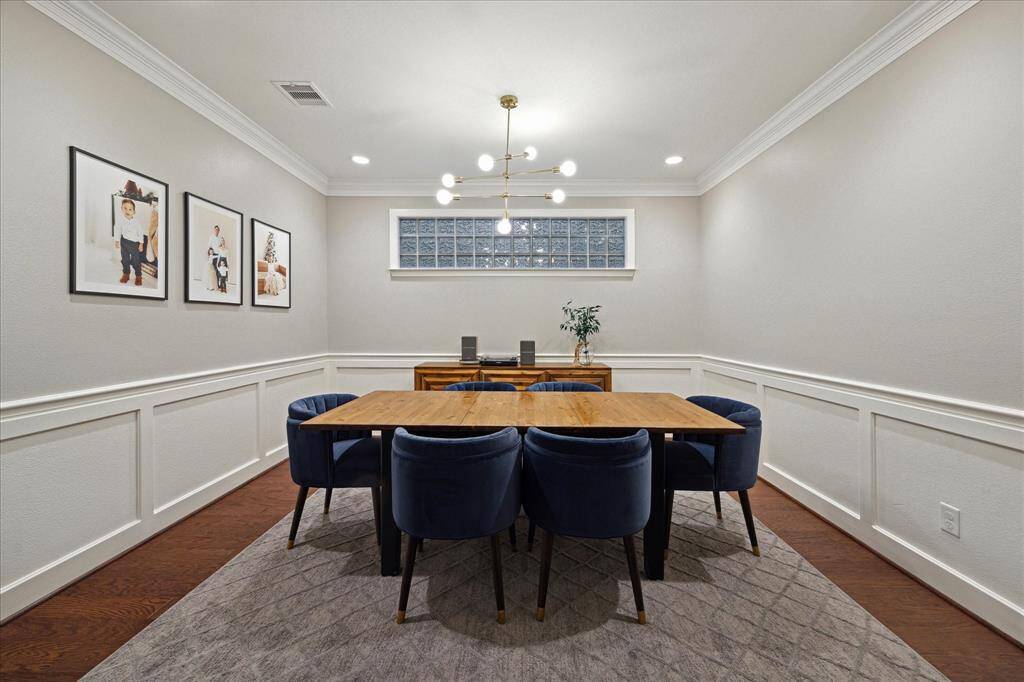 Spacious dining room for elevated entertaining.