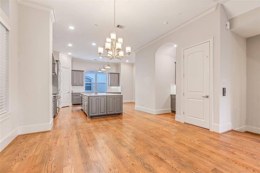 Hard wood floors and high ceilings are featured in this home.