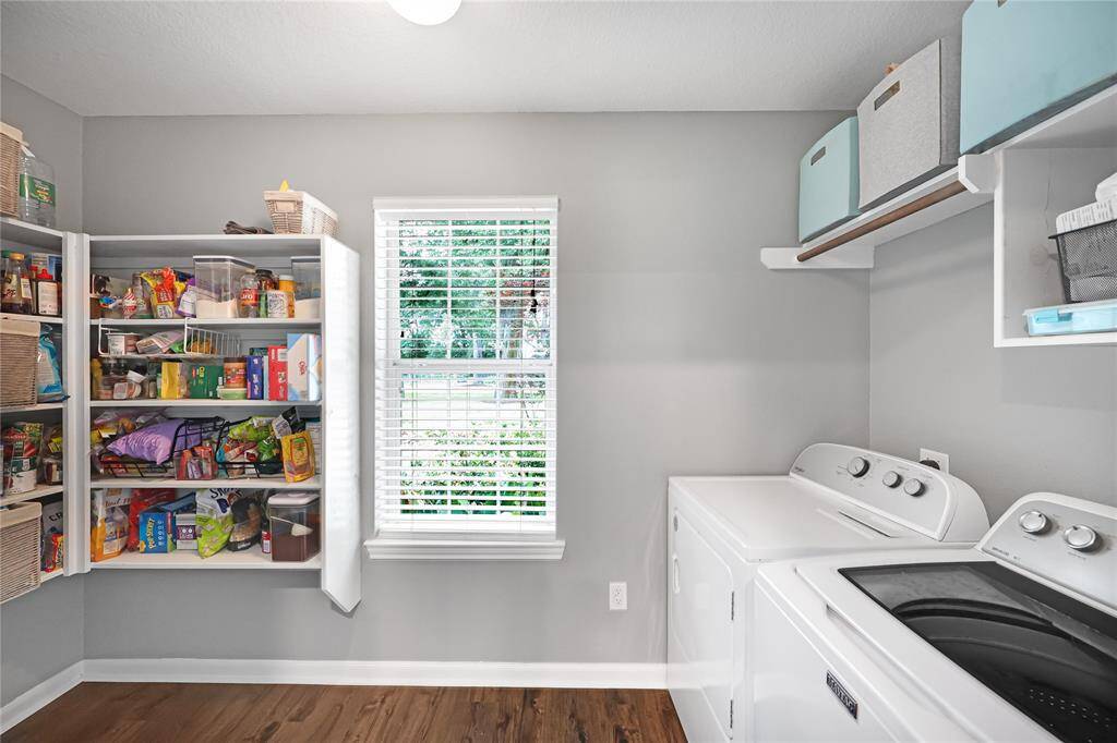 Large combined pantry and laundry area