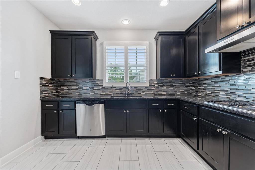 Recessed lighting in the kitchen