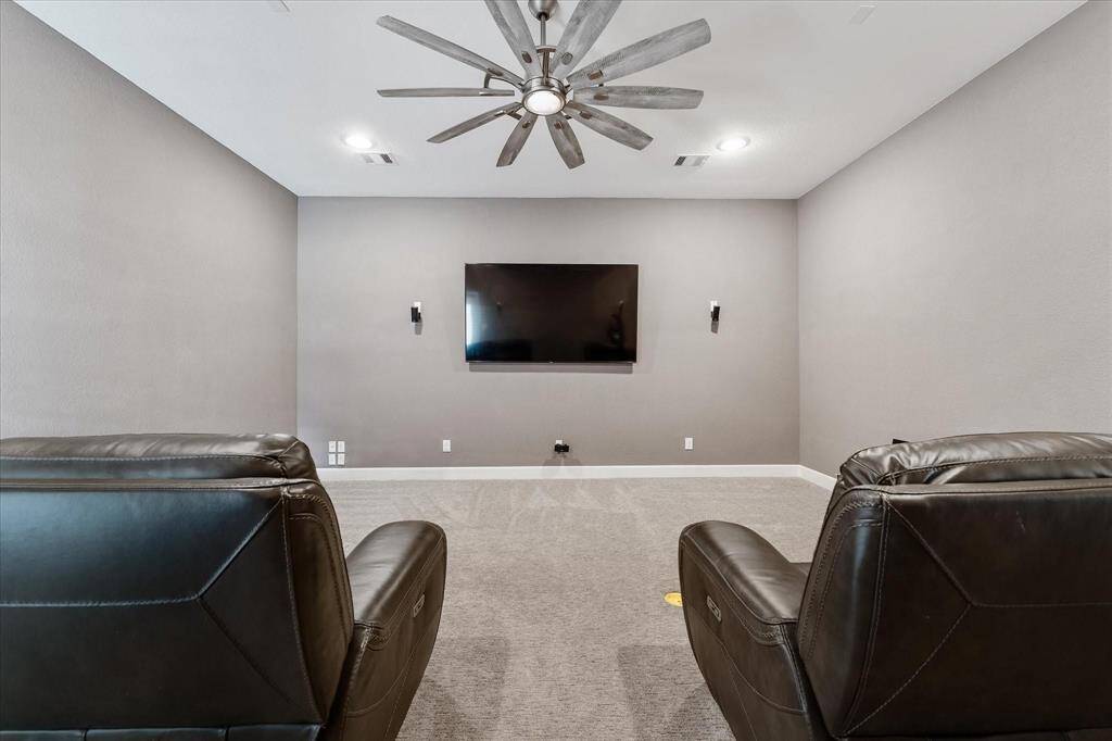 Currently set up as a media room, this area would also make a great gym or play room!
