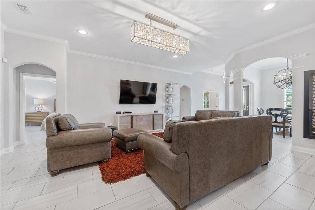 Expansive living room with open floor plan.