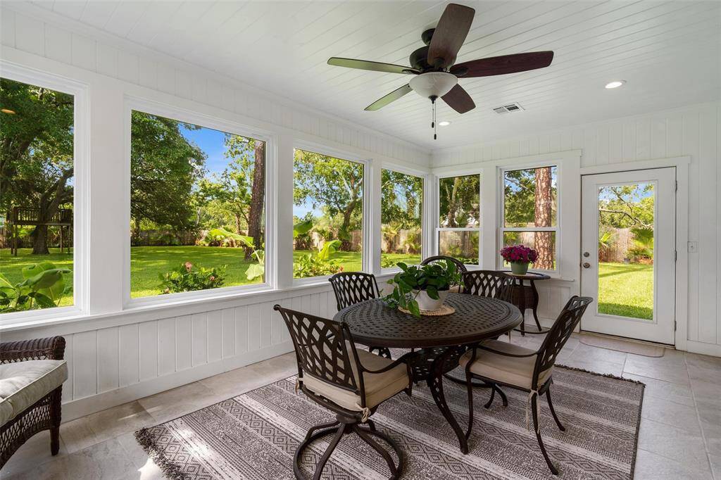 Climate controlled sunroom in the guest house could also be recreated as a bedroom.