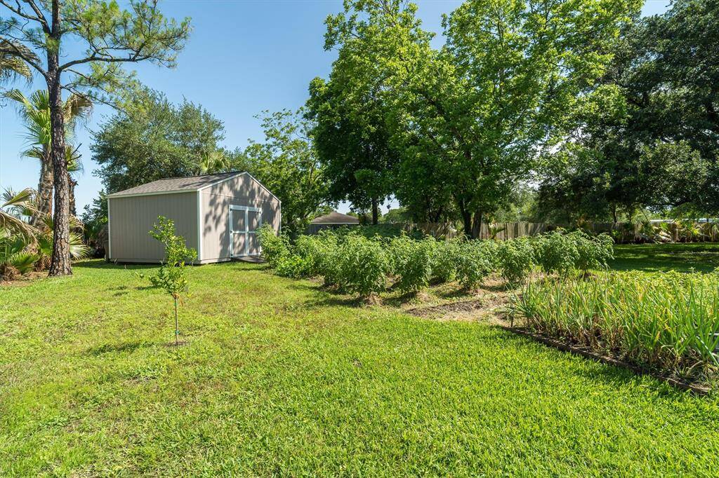Producing garden and 16x16 storage shed