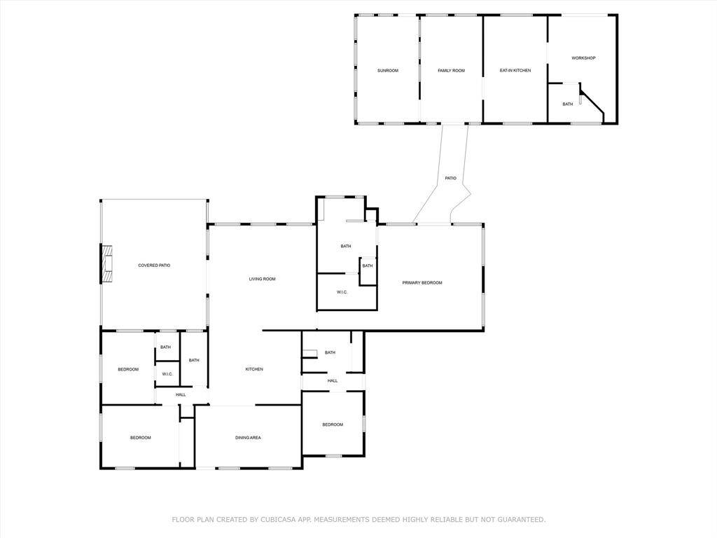 Floor plan of the main house and the Sugar Shack guest house.