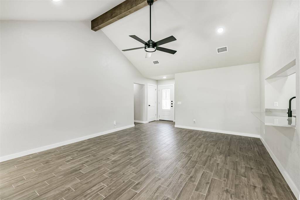 The beam, the floor, the recessed lighting!