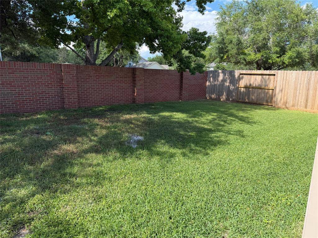 Fenced backyard with no house behind