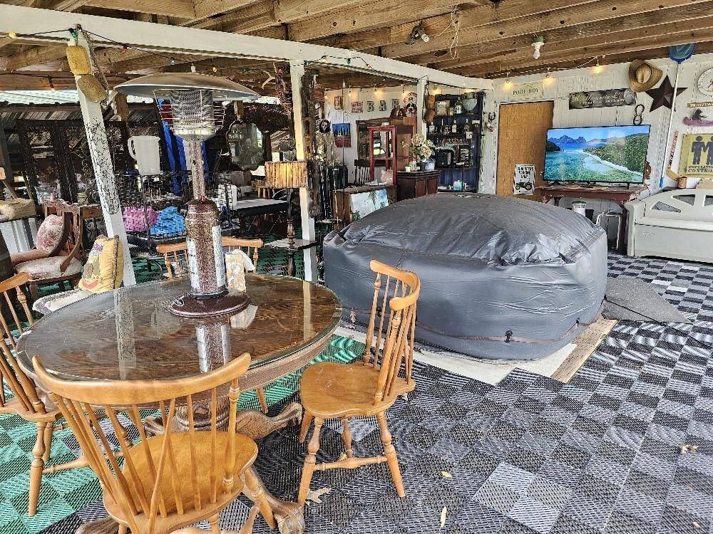 Second carport and workshop used for spa and entertainment area