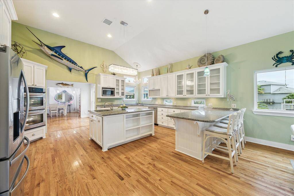 Kitchen has abundance of counter tops