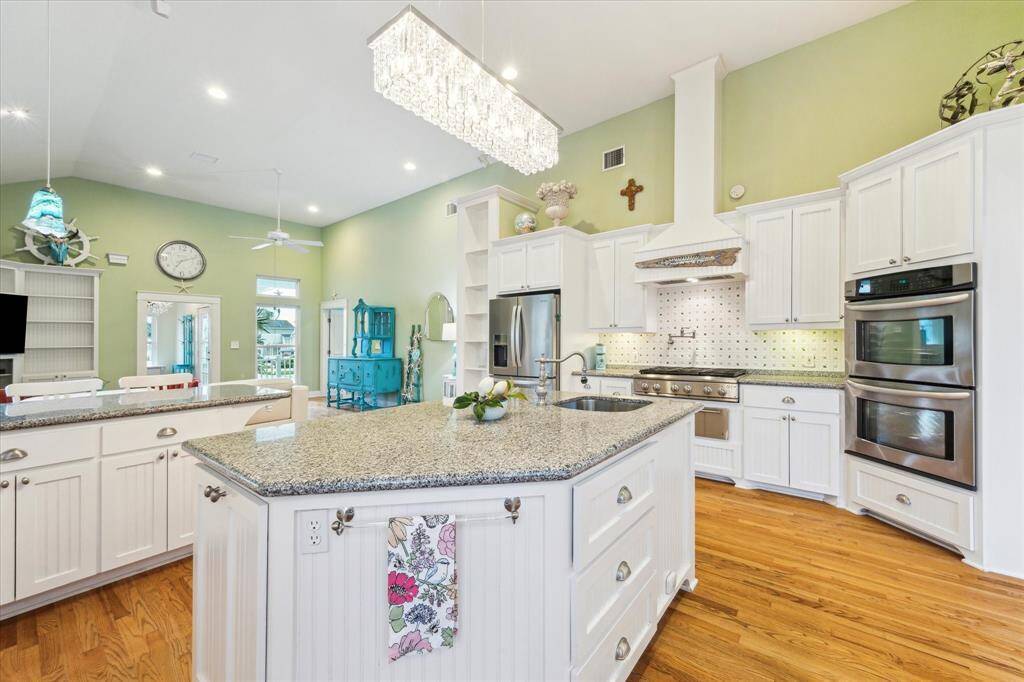 Back splash consists of beach glass found on West Galveston!
